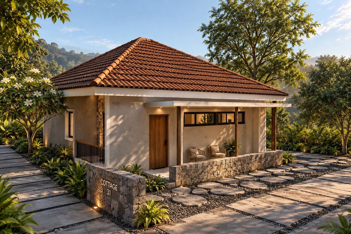 Aroha by Caper cottage exterior, daytime