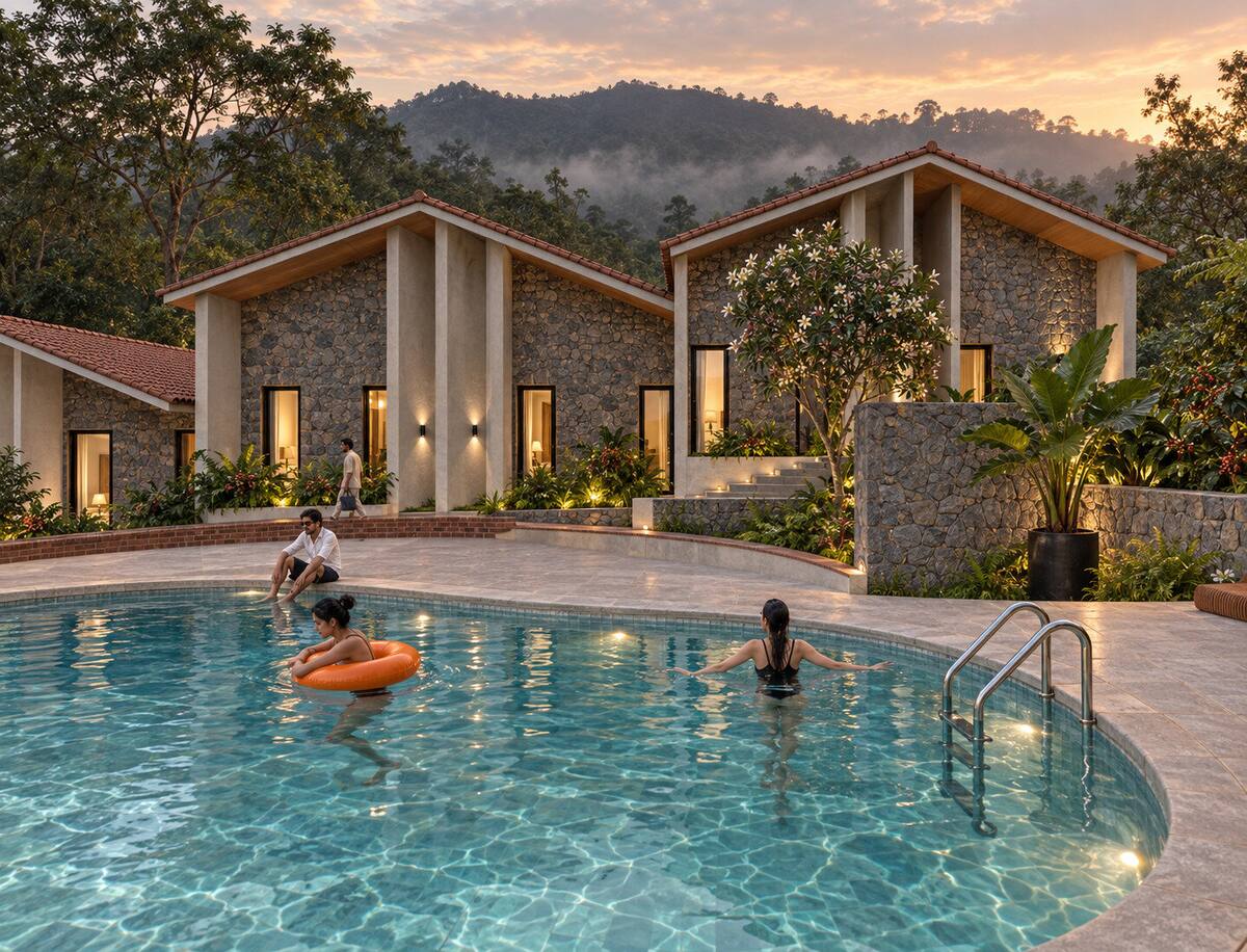 Aroha by Caper reception pool, daytime