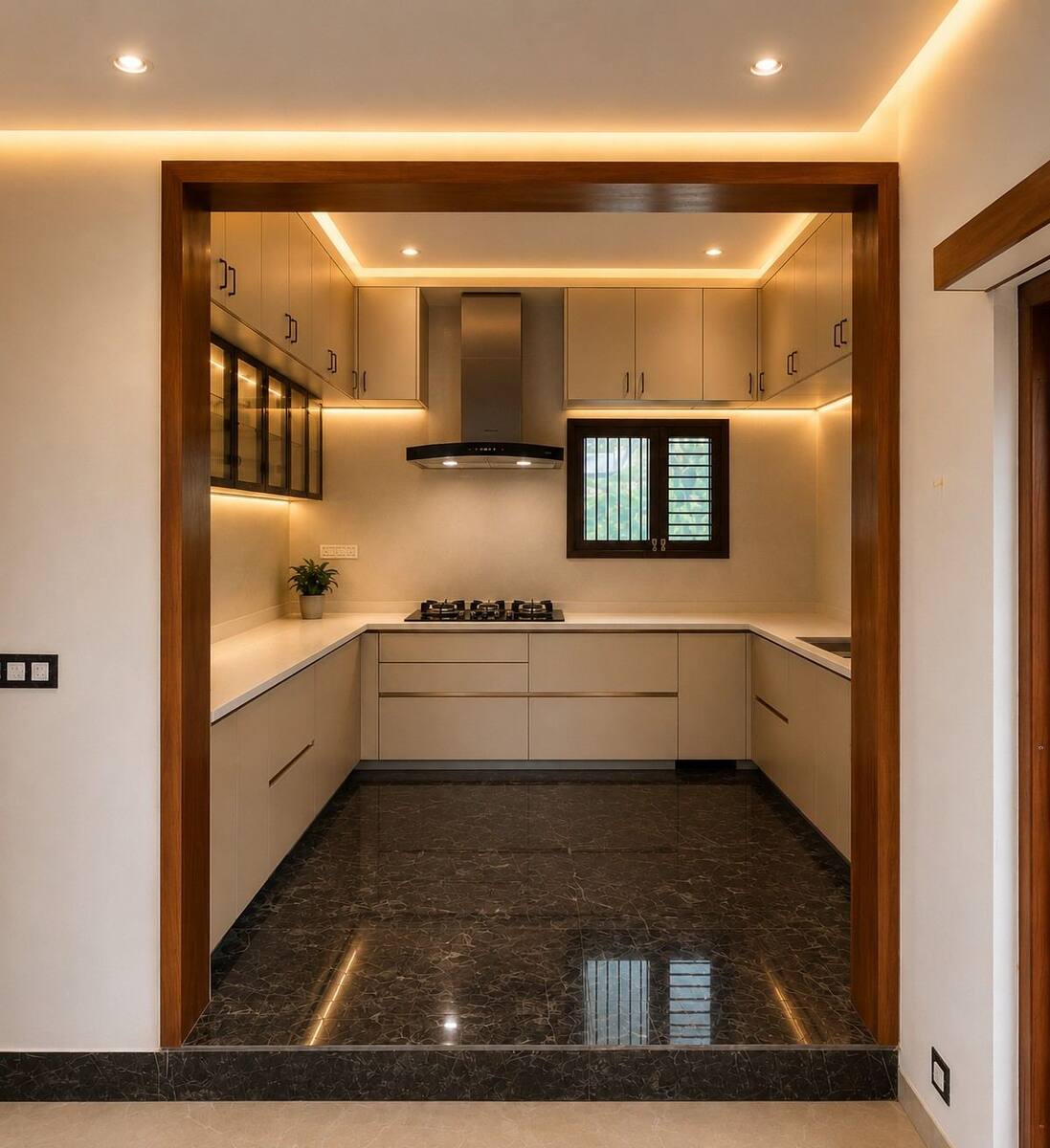 Chikappa Residence teak-framed kitchen