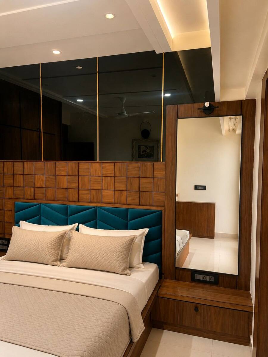 Ivory Towers bedroom dresser and mirror in walnut