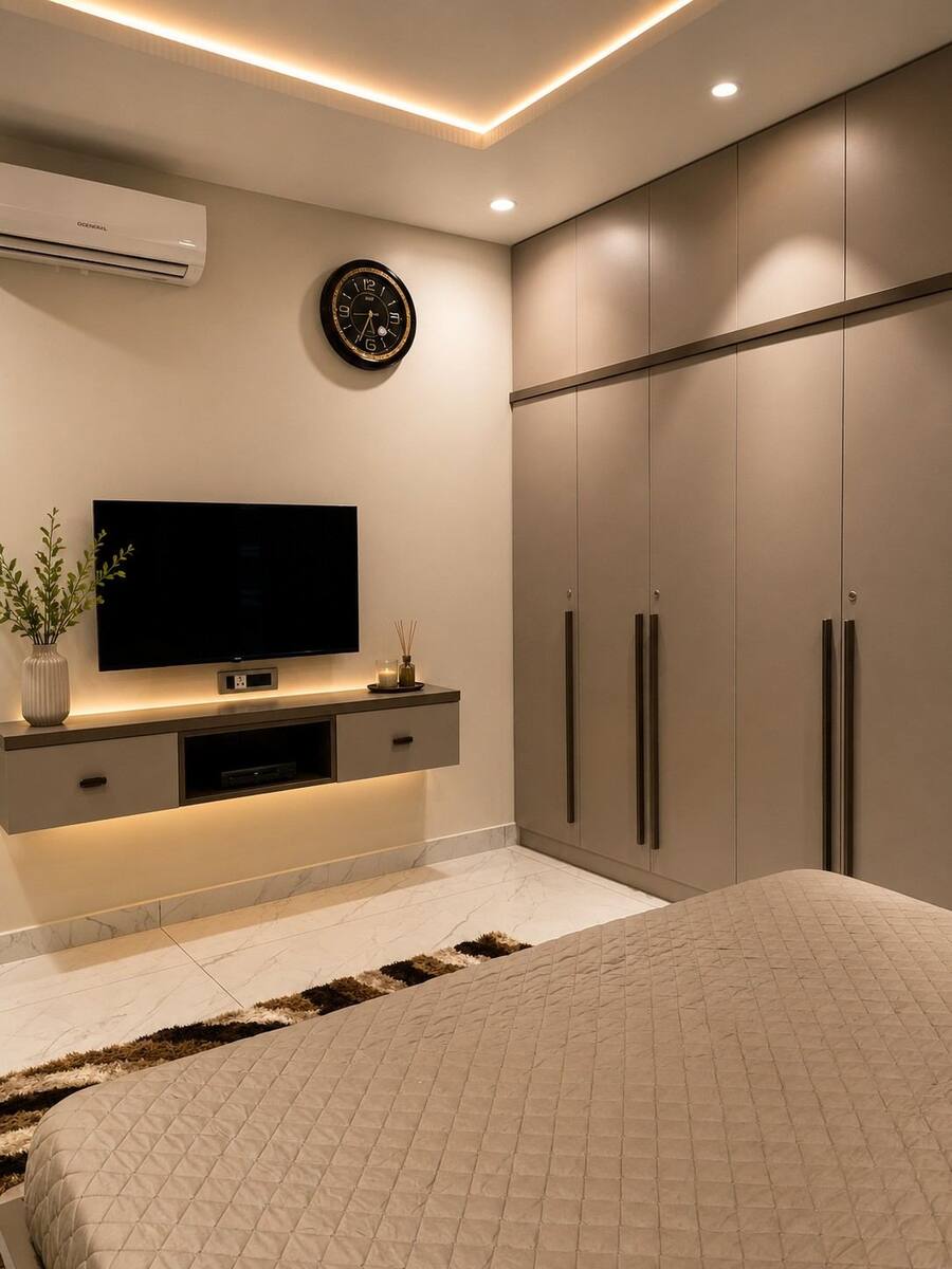 Maharaja Heights bedroom TV wall