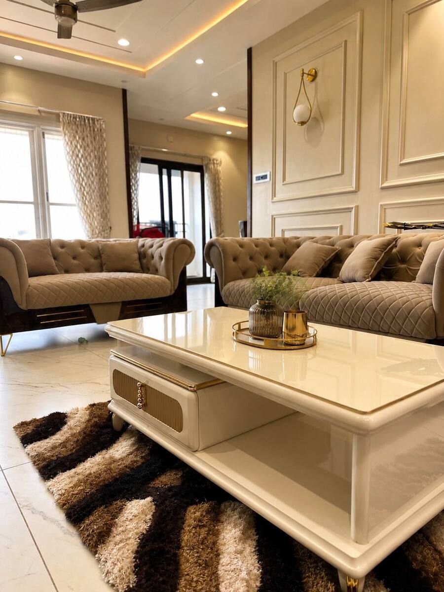 Maharaja Heights living room coffee table detail