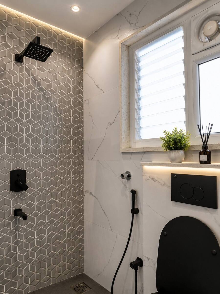 Maharaja Heights geometric shower tile